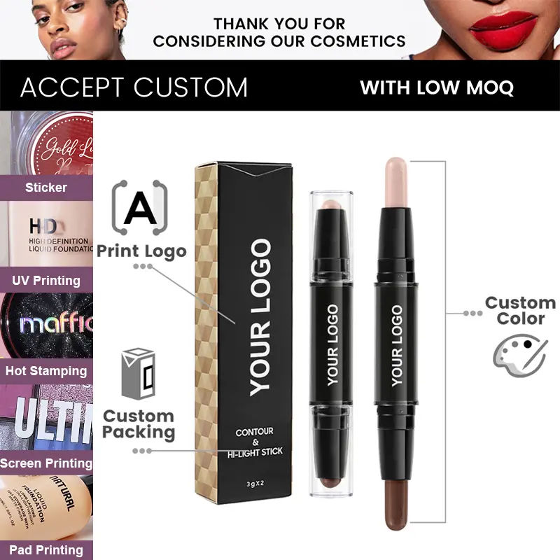 No Logo Make Your Own Cream Contour Stick Private Label Custom Contour Highlighter Set Private Label
