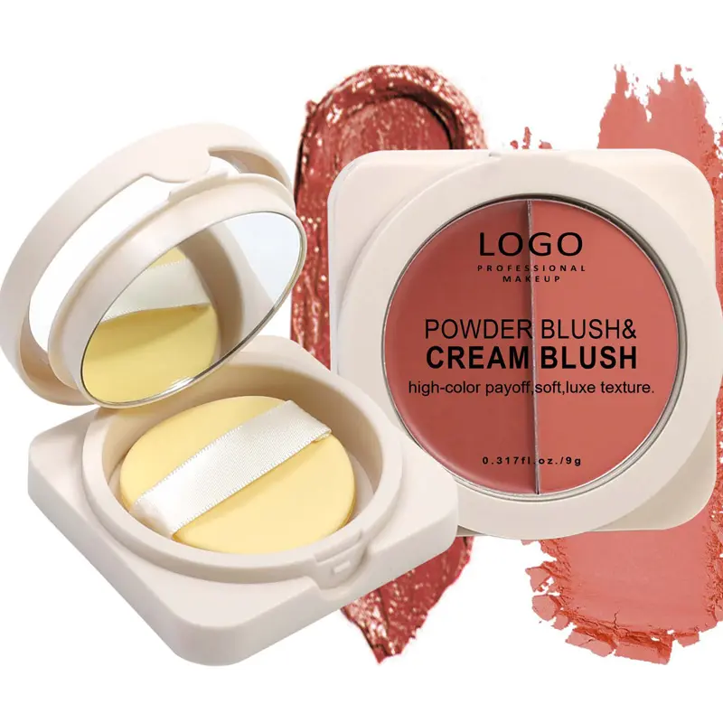 High Quality 2 in 1 Blush Powder Face Makeup Blush Powder High Pigmented Cheek Tint Pressed Blusher