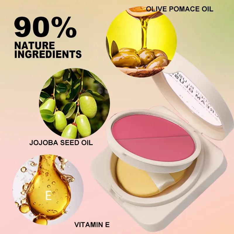 High Quality 2 in 1 Blush Powder Face Makeup Blush Powder High Pigmented Cheek Tint Pressed Blusher