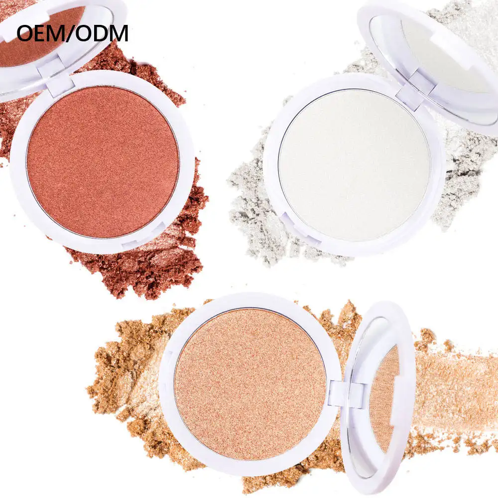Wholesale Private Label Custom Shiny Highlight Face High Pigment Highlighter Shimmer Pressed Powder