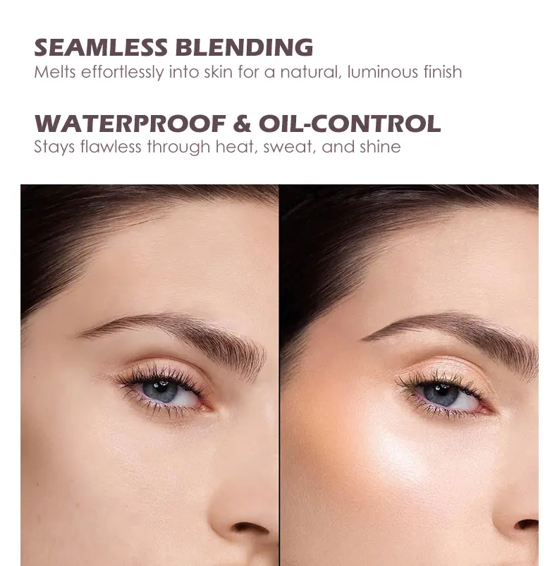 Wholesale Private Label Custom Shiny Highlight Face High Pigment Highlighter Shimmer Pressed Powder