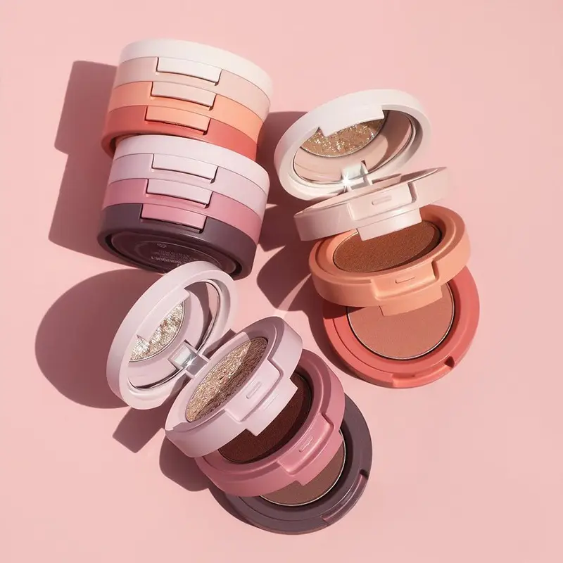 Highlighter Vegan Private Label Cruelty Free Face Contour Cosmetics 3 Colors Pan Blush Palette Set