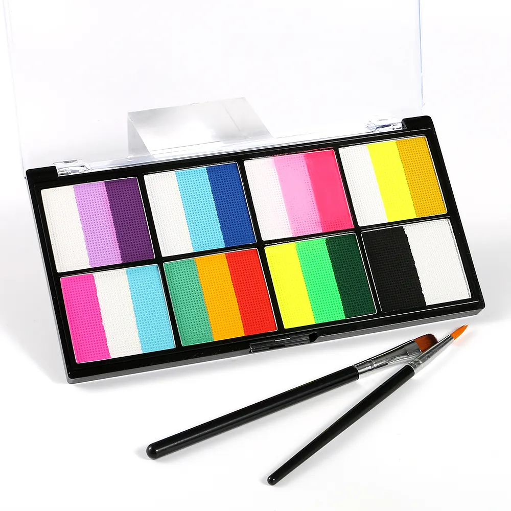 Professional Children's Acrylic Body & Face Painting Supplies OEM Custom Palette Skin Harmless 12 Colors for Halloween Party Use