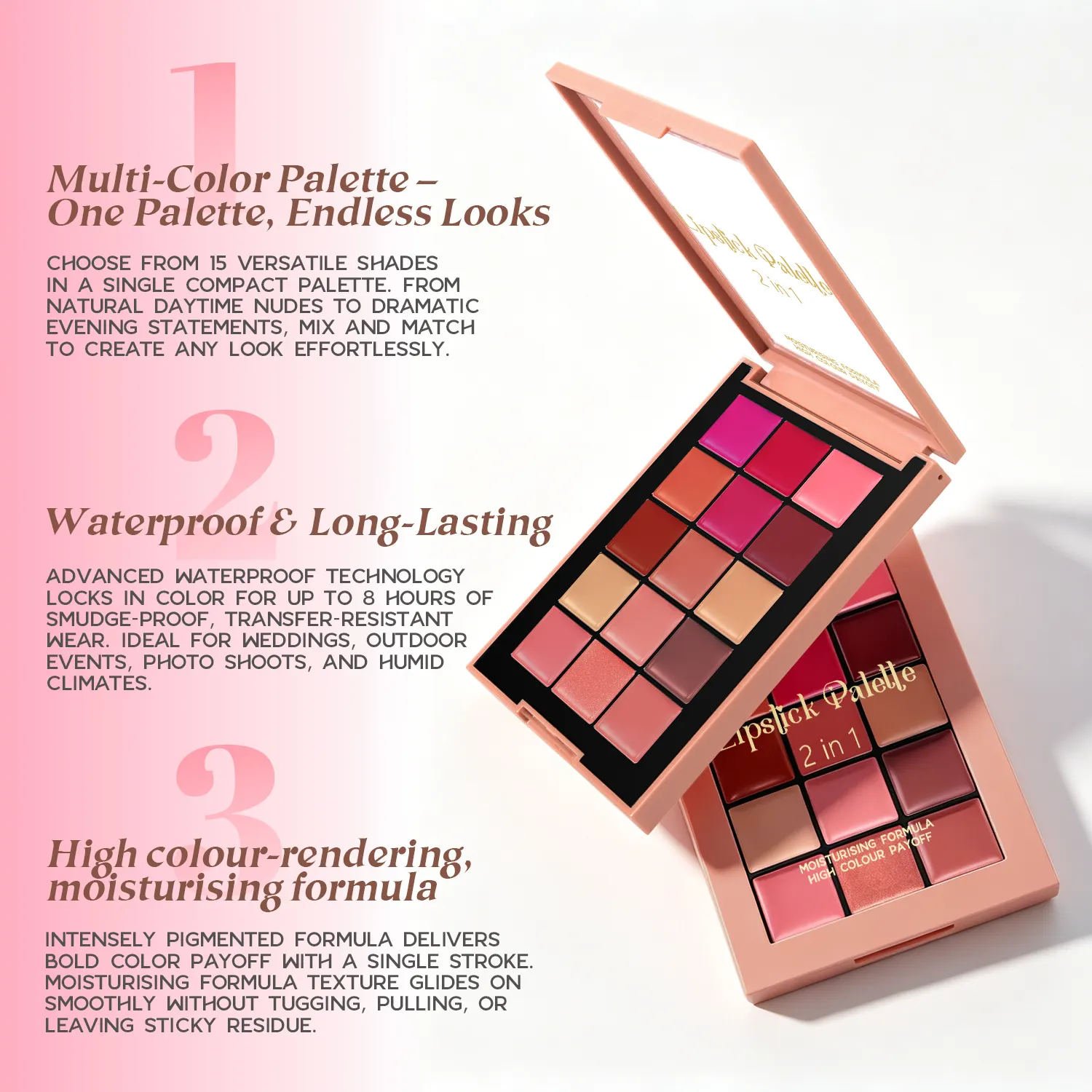 Custom OEM Lip Palette Set, 6/9/12 Colors Creamy Matte Lipstick Palette Wholesale Makeup Cosmetics