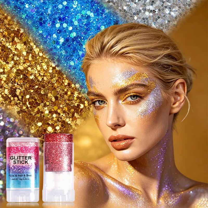 Custom Chunky Cosmetic Skin Friendly Christmas Body Glitter Stick Bulk Hair Shimmer Luxury For Kids Eco Friendly Glitter Stick