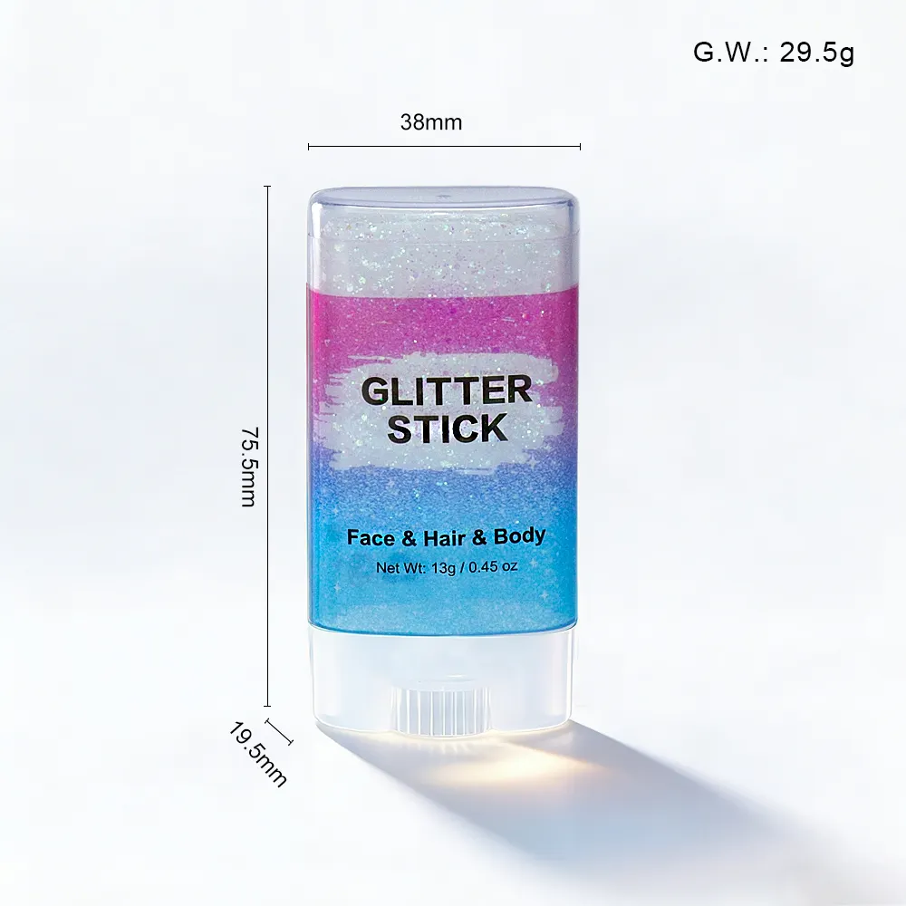 Private Label Chunky Gold Face Hair Face Paint Glitter Stick Wholesale Red White Blue Vegan Makeup Christmas Kid Glitter Stick
