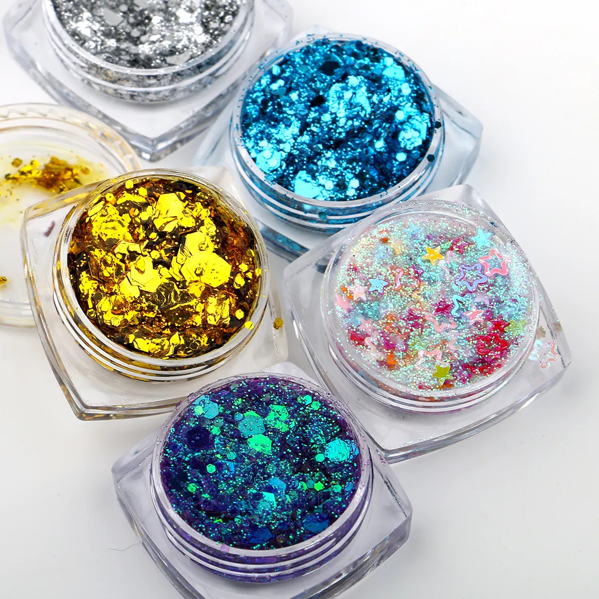 Multicolor Holographic Chunky Glitter for Women's Eye Face Body and Nail Decoration Cosmetic Body Power