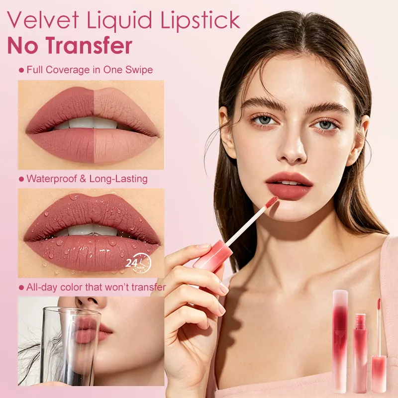 Matte Waterproof Lip Gloss with Gradient Tube High Pigment Non Stick Cup Low Moq Custom Private Label Lipgloss