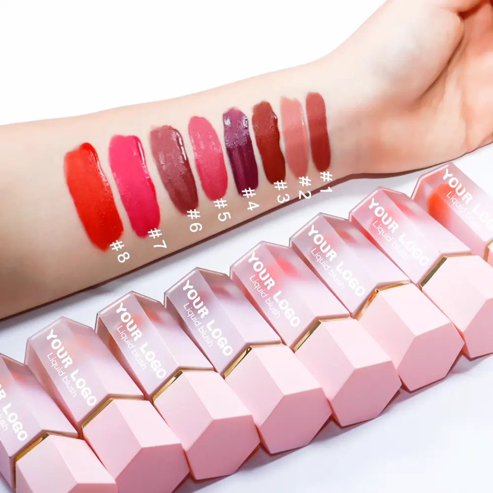 Custom Vegan Blush Cruelty Free Gradient Liquid Blusher Longlasting Sweatproof Pink Liquid Blush Private Label