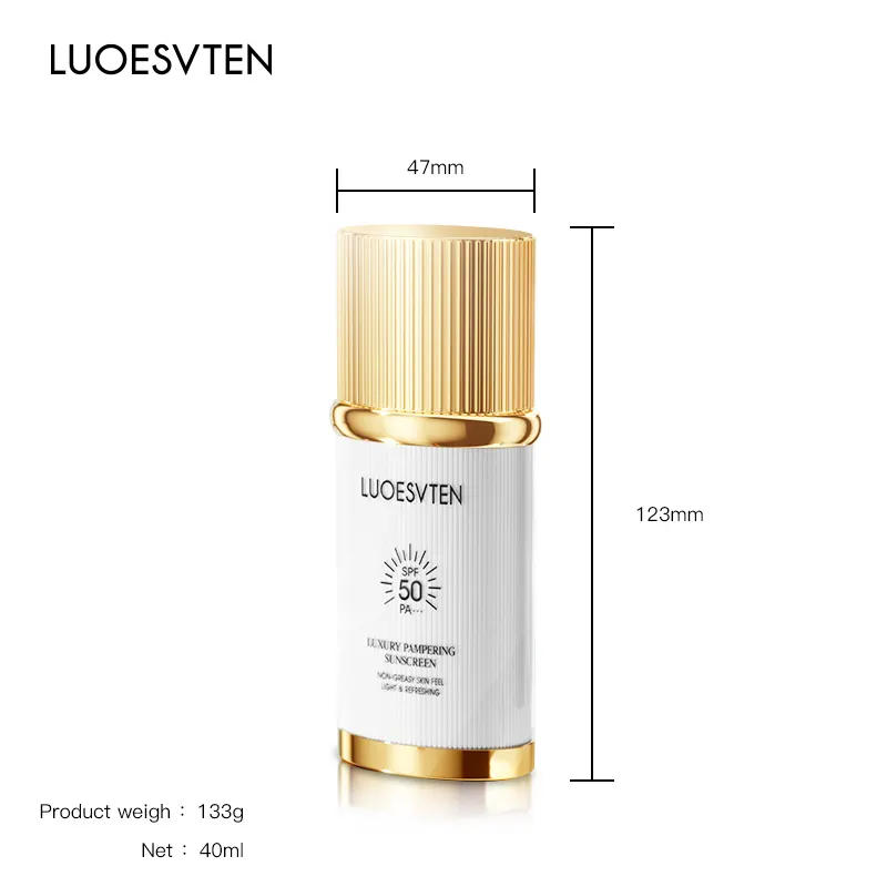 OEM ODM Factory Price Luxurious Brand SPF50 Moisturizing Cordyceps Extract Nourishes the Skin Face Body Sunscreen