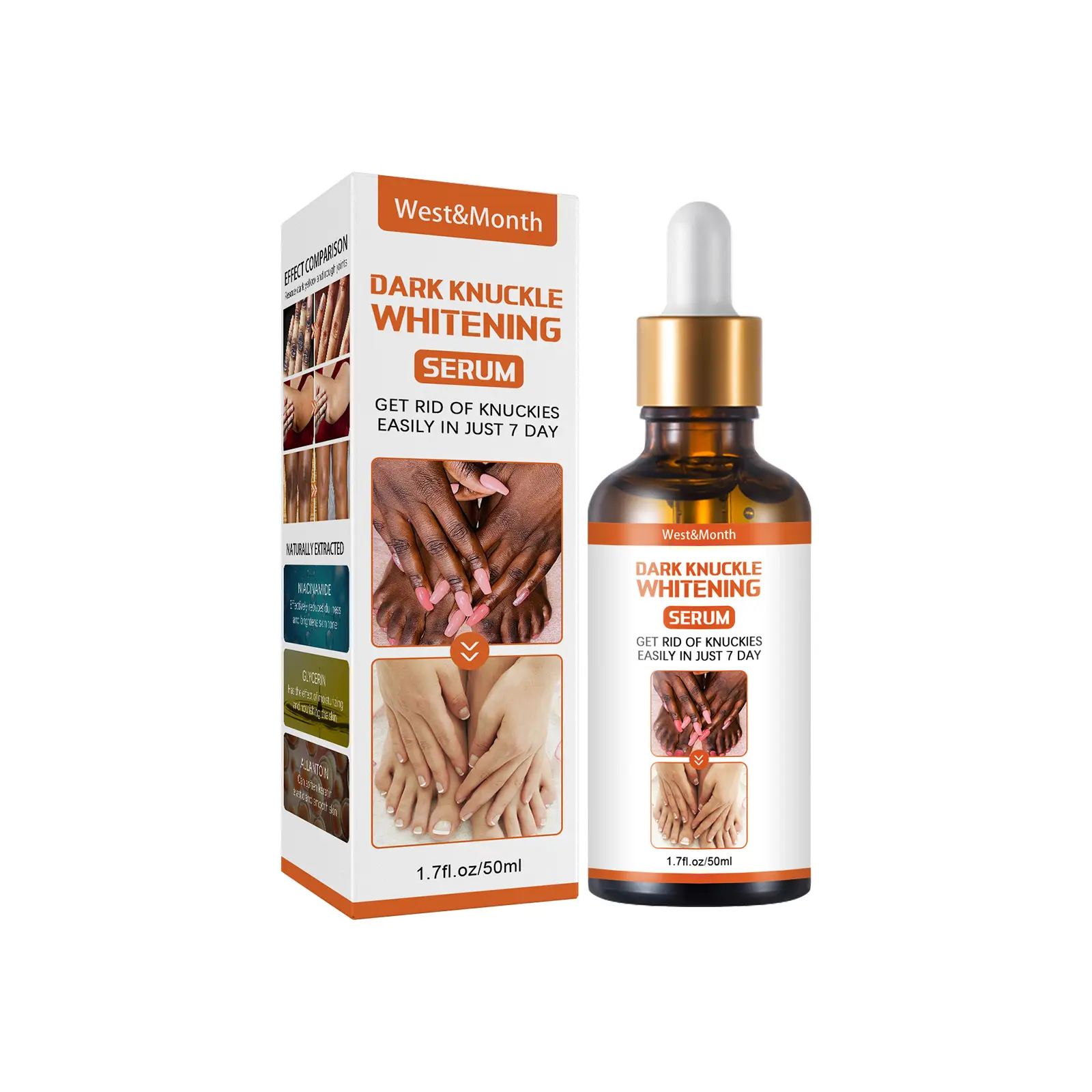 OEM ODM Skin Care Serum for Legs/Arms & Knees/Ankles Whitening Moisturizing Exfoliating with Niacinamide 50ml
