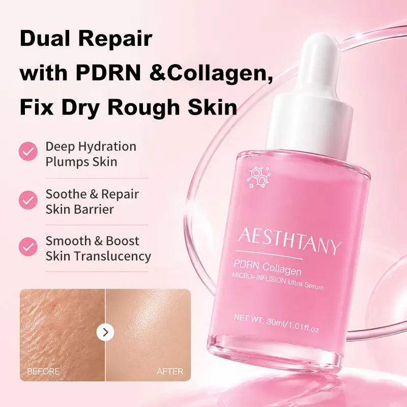 AESTHTANY Organic Vitamin C PDRN Anti-Wrinkle Hydrating Liquid Facial Serum 30ml-Nourishing Brightening Lightweight Moisturizer