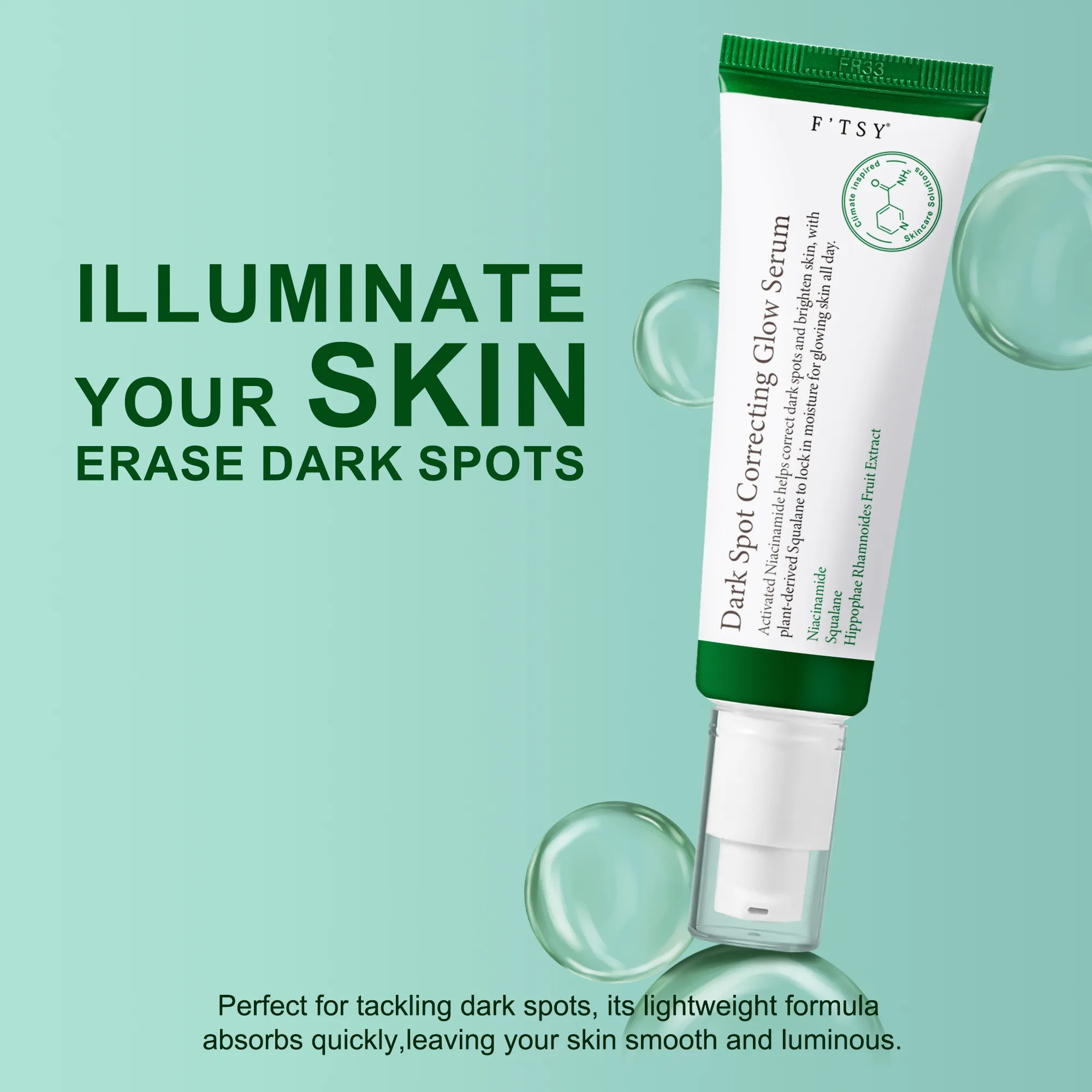 Wholesale Custom Natural Korean Brightening Improve Uneven Skin Tone Hydrating Dark Spot Correcting Glow Serum