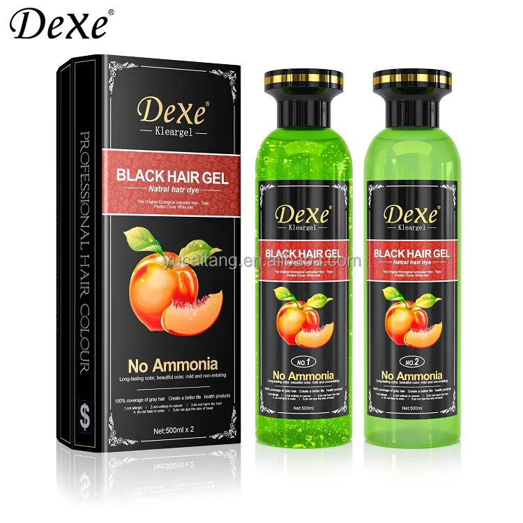 For Herbal Ammonia-Free Permanent Black Hair Color Dye Gel Shampoo 500ml*2 Natural Fruit Extract OEM ODM