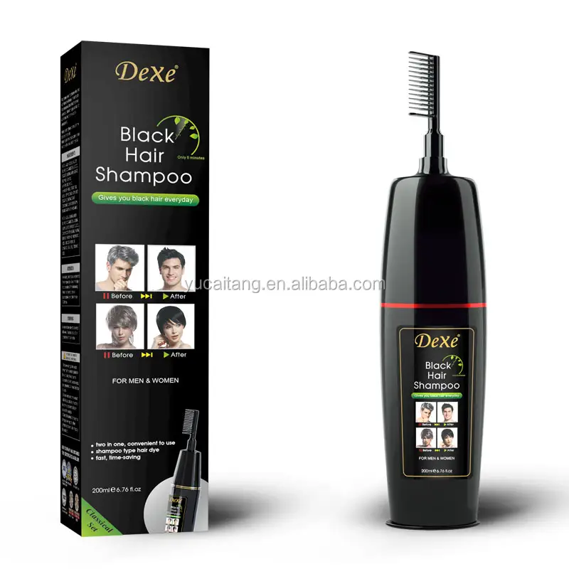For Permanent Fast Magic Natural Black Hair Color Cream Shampoo Brush Comb Instantly Covers Gray Hair Long-lasting for
