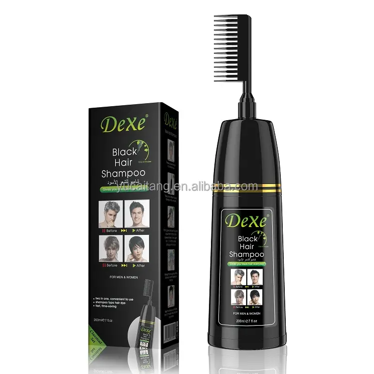 For Permanent Fast Magic Natural Black Hair Color Cream Shampoo Brush Comb Instantly Covers Gray Hair Long-lasting for