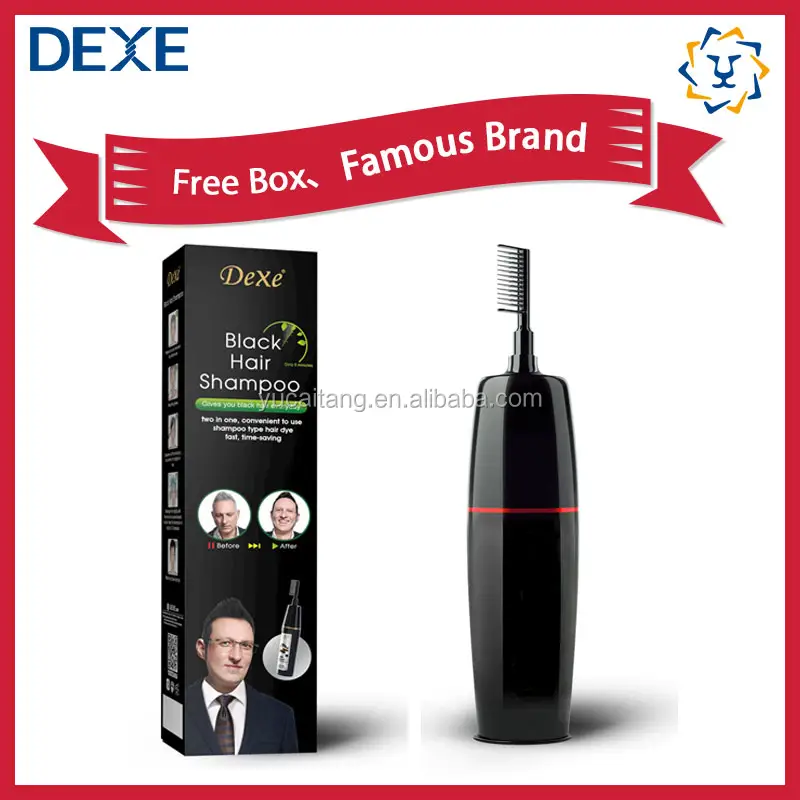 For Permanent Fast Magic Natural Black Hair Color Cream Shampoo Brush Comb Instantly Covers Gray Hair Long-lasting for