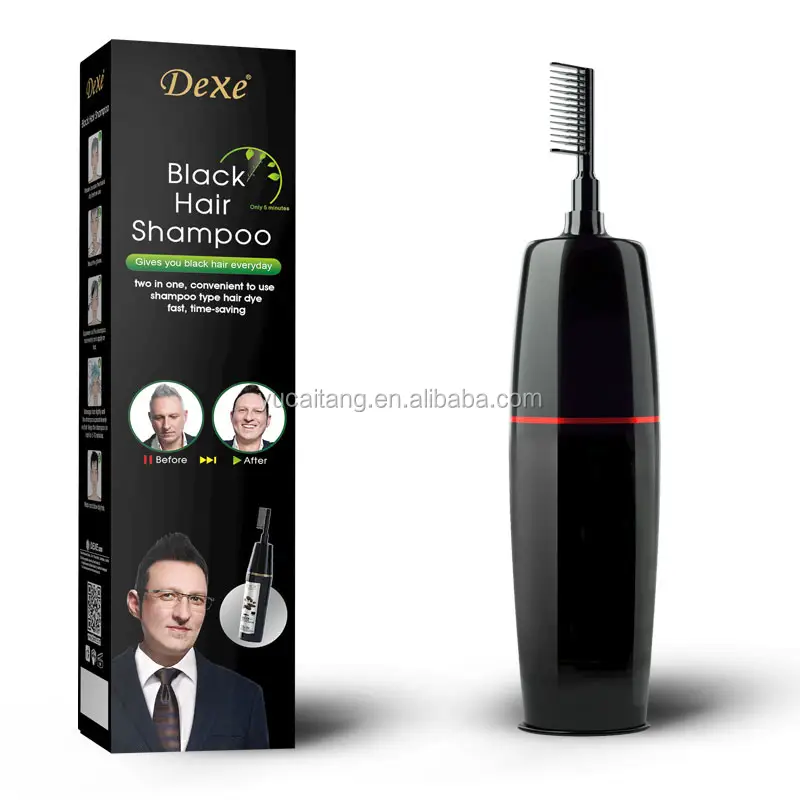 For Permanent Fast Magic Natural Black Hair Color Cream Shampoo Brush Comb Instantly Covers Gray Hair Long-lasting for