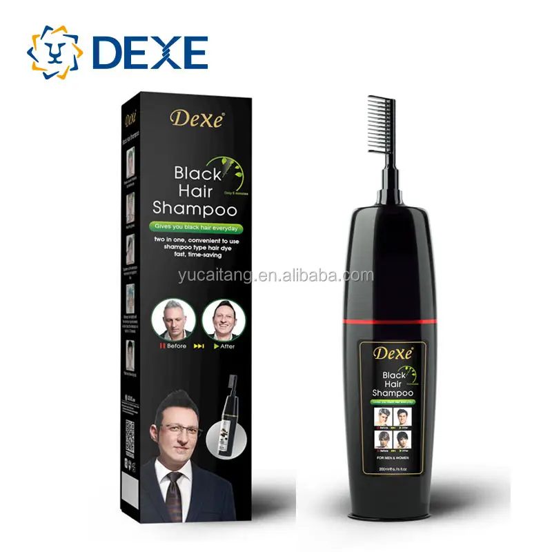 For Permanent Fast Magic Natural Black Hair Color Cream Shampoo Brush Comb Instantly Covers Gray Hair Long-lasting for