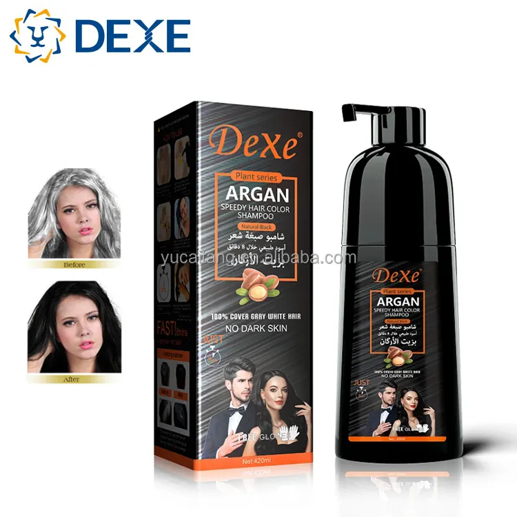For Cinema Speedy Dyeing Black Natural Argan Oil Herbal Hair Color Cream 100% Cover Gray White Hair Permanent Factory
