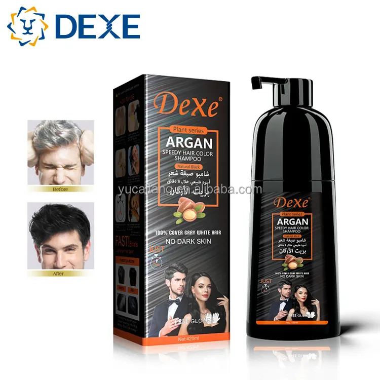 For Cinema Speedy Dyeing Black Natural Argan Oil Herbal Hair Color Cream 100% Cover Gray White Hair Permanent Factory