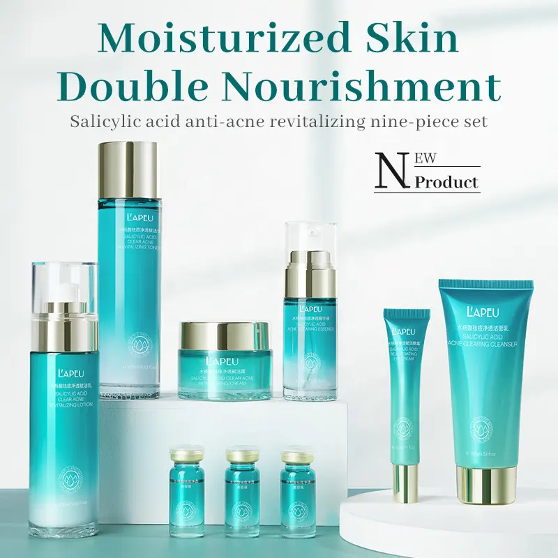 7-Step Regular Strength Skincare Anti-Acne Camellia Face Care with Salicylic Acid Vitamin C and Hyaluronic Acid Acne Clearing