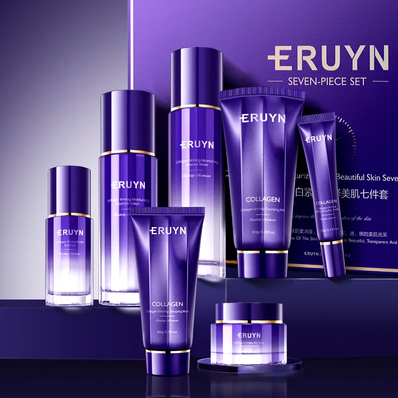 OEM ERUYN Private Label Natural Collagen Protein Skin Care Kit Anti-Wrinkle & Long-Lasting Moisturizing Beauty Face Skincare Set