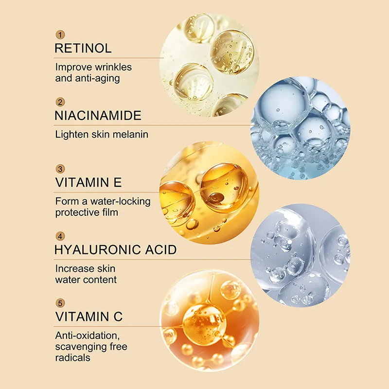 Niacinamide Hyaluronic Acid Ectoine Retinol Skincare Travel Set Anti-Aging Best Face Eye Serum Cream Skin Care Set for Sensitive