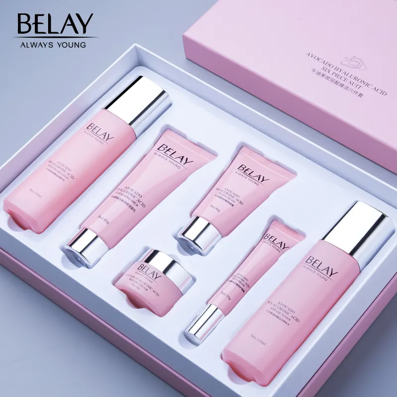 Skin Care Revitalizing for Women Organic Skin Care Product Private Label Hydrating Natural Avocado Essence VC VE Skin Care Set