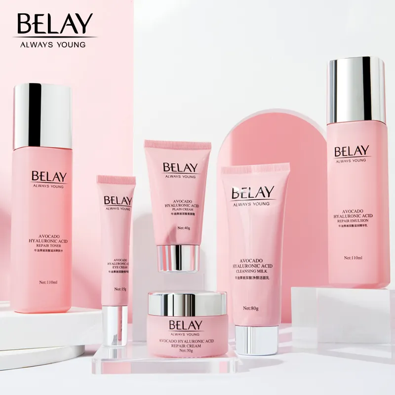 Skin Care Revitalizing for Women Organic Skin Care Product Private Label Hydrating Natural Avocado Essence VC VE Skin Care Set