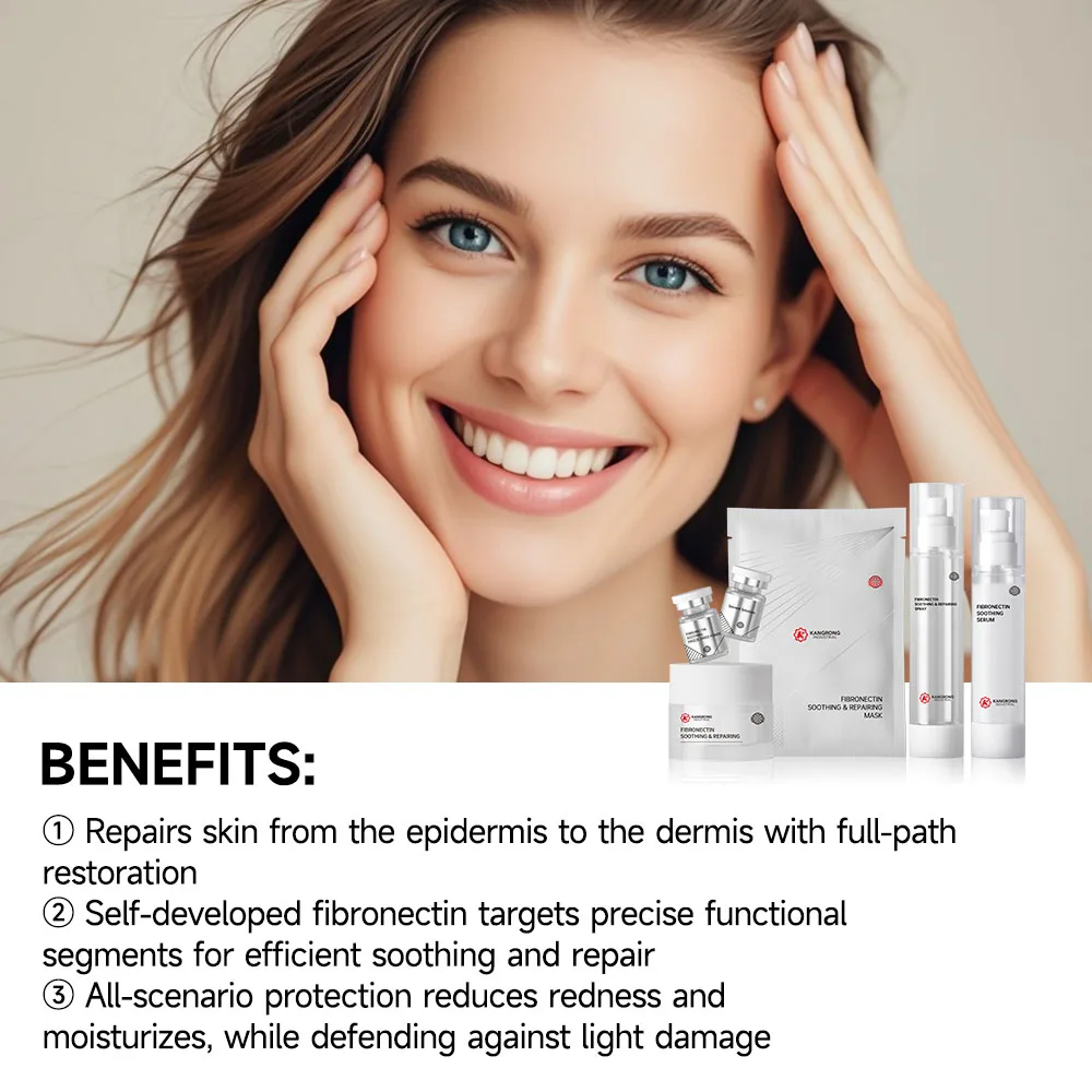 OEM Private Label Skincare Set Fibronectin Soothing Repairing Face Cream Spray Facial Serum Skin Care Repairs Damaged Skin