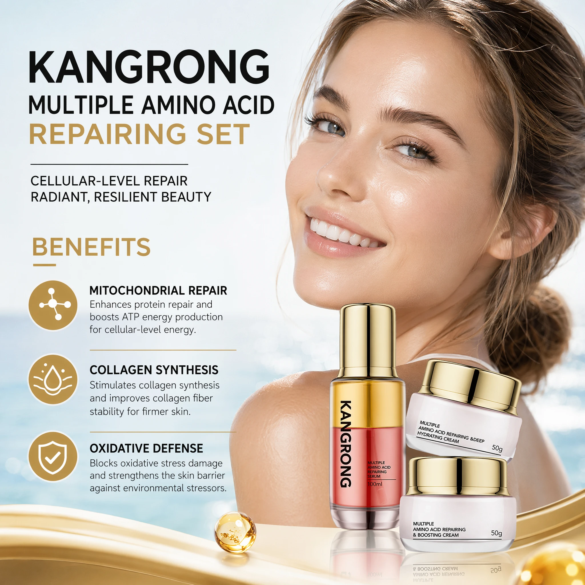 Contract Manufacturing Amino Acid Squalene Face Skincare Set FDA Registered Facility MoCRA Ready PhD Formula Private Label All