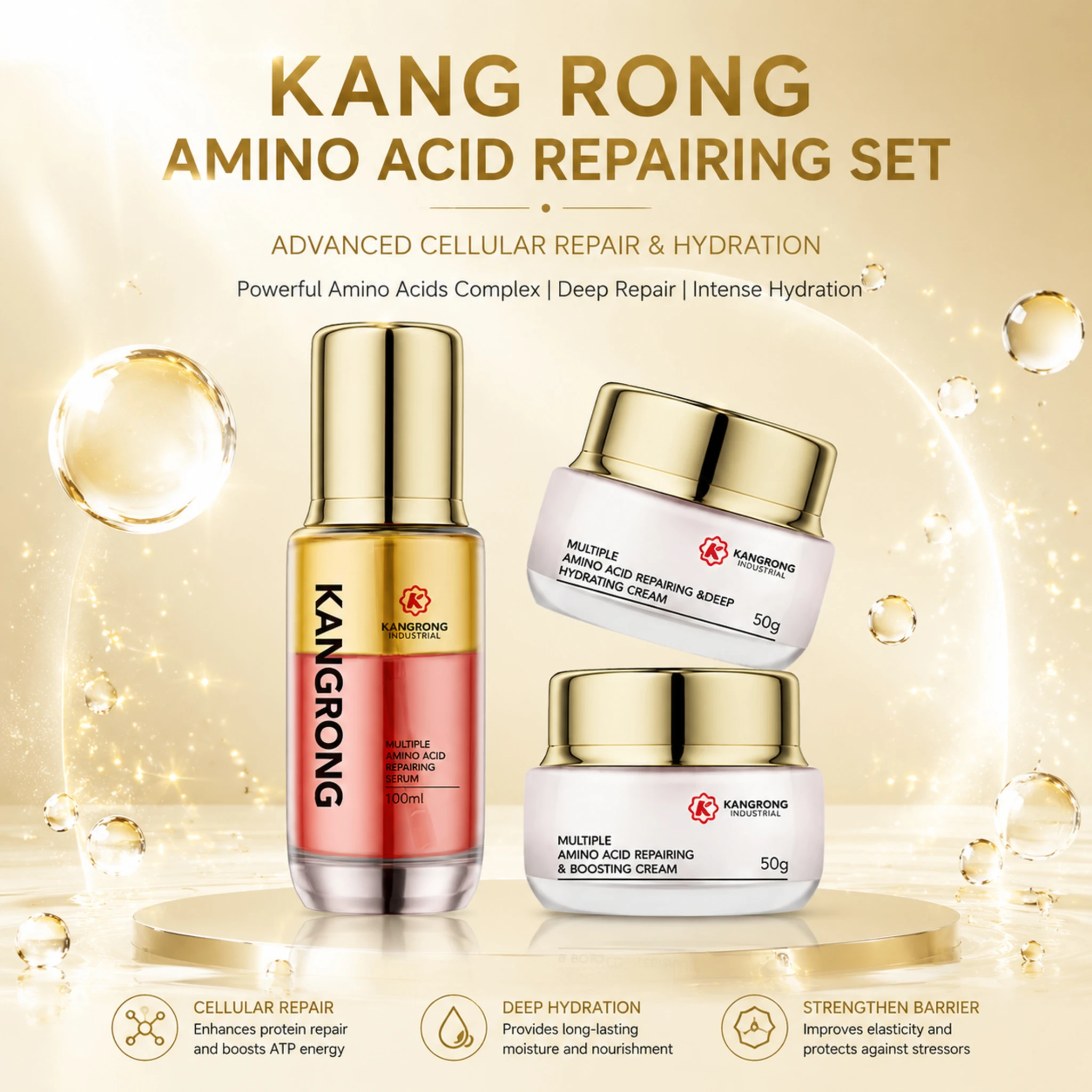 Contract Manufacturing Amino Acid Squalene Face Skincare Set FDA Registered Facility MoCRA Ready PhD Formula Private Label All