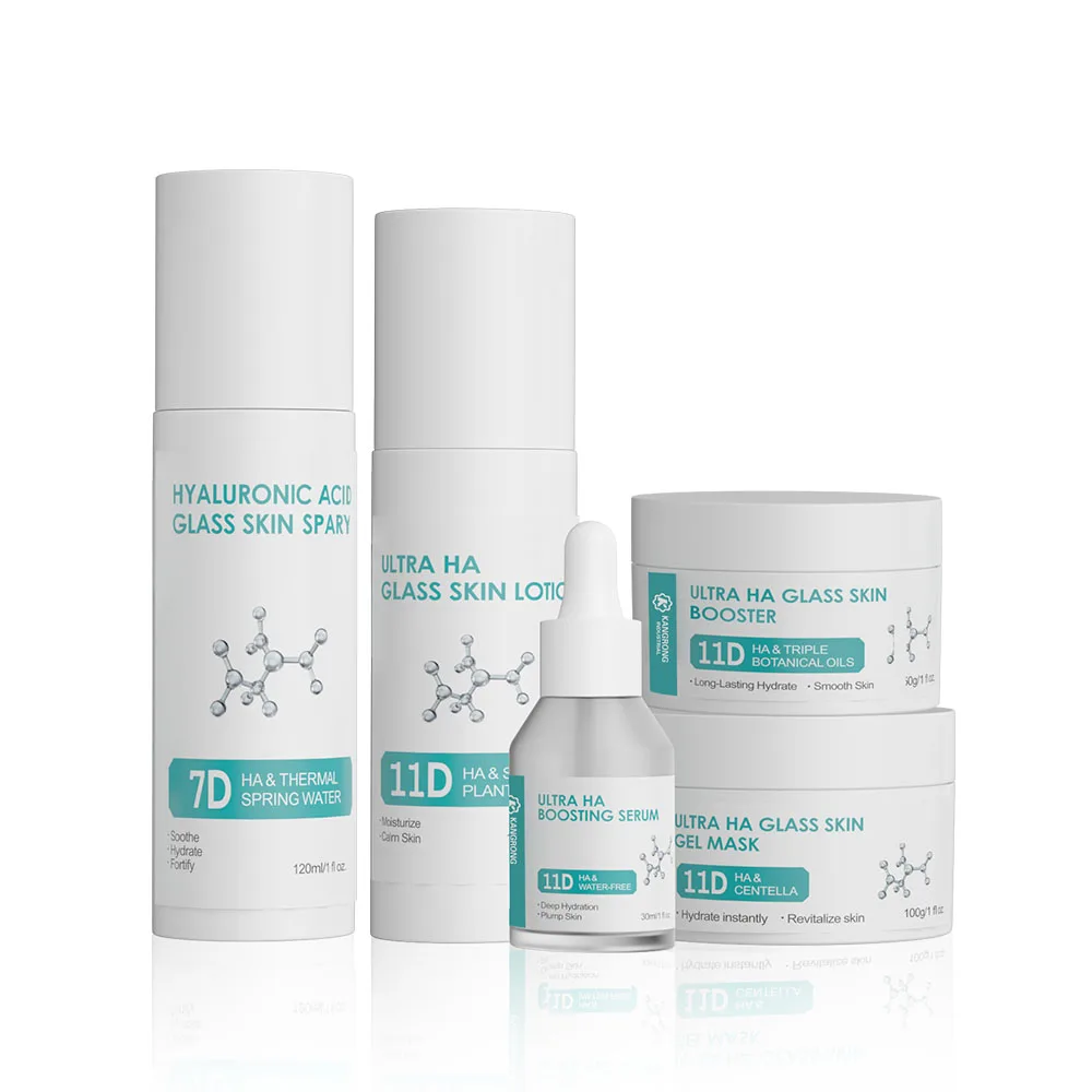 GMPC Factory Hyaluronic Acid Bifida Ferment 5 Piece Skincare Set Toner Serum Lotion Cream Facial Sheet Soothing MoCRA Ready