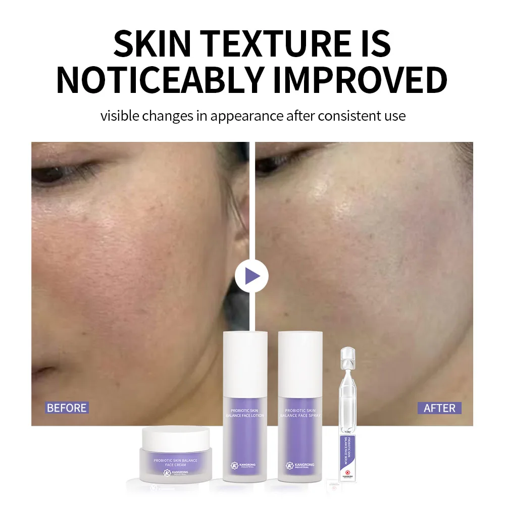 Private Label Probiotic Skin Balance Ance Face Serum & Cream Brightening Skincare Set for Women All Skin Types