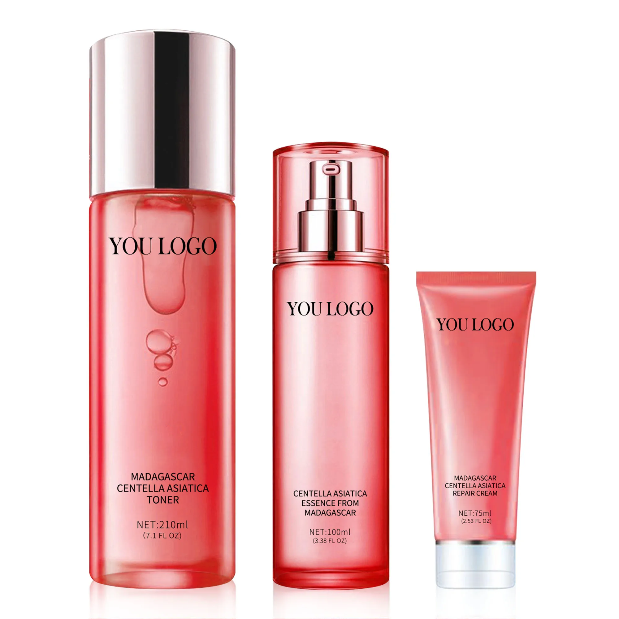 GMPC Factory Madagascar Centella Asiatica Niacinamide Skincare Set Toner Calming Ampoule Barrier Support Cream MoCRA Ready