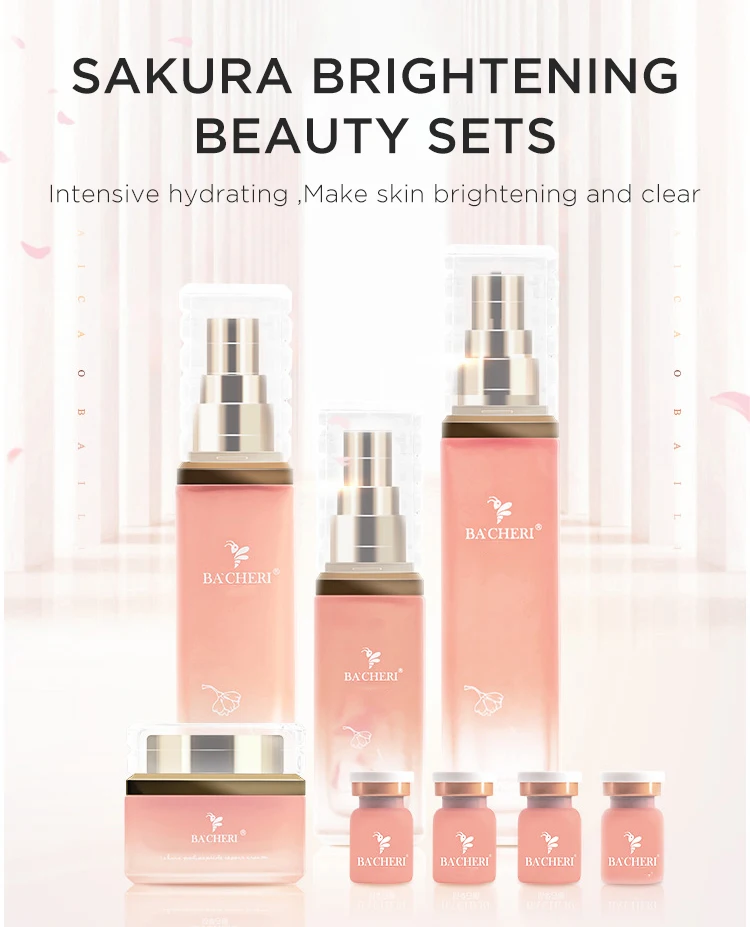 Private Label Skin Care Moisturizing Eight-pieces Sets with Moisturizing and Anti-wrinkle for Skin Care Sakura Beauty Sets