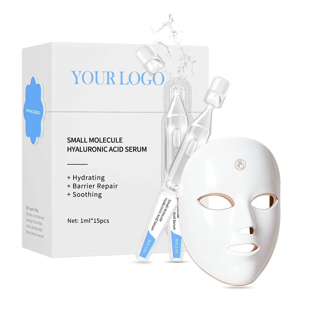 Private Label Small Molecule Hyaluronic Acid Serum for Face Fine Line Intense Hydration FDA Registered Manufacturer Box
