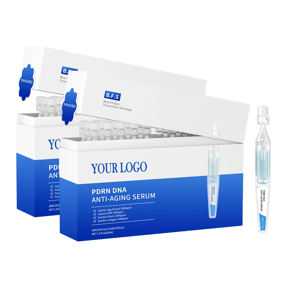 GMPC Factory Patented 5000ppm PDRN Salmon DNA Serum BFS Aseptic Filling Age Defying Firming Barrier Repair MoCRA Ready