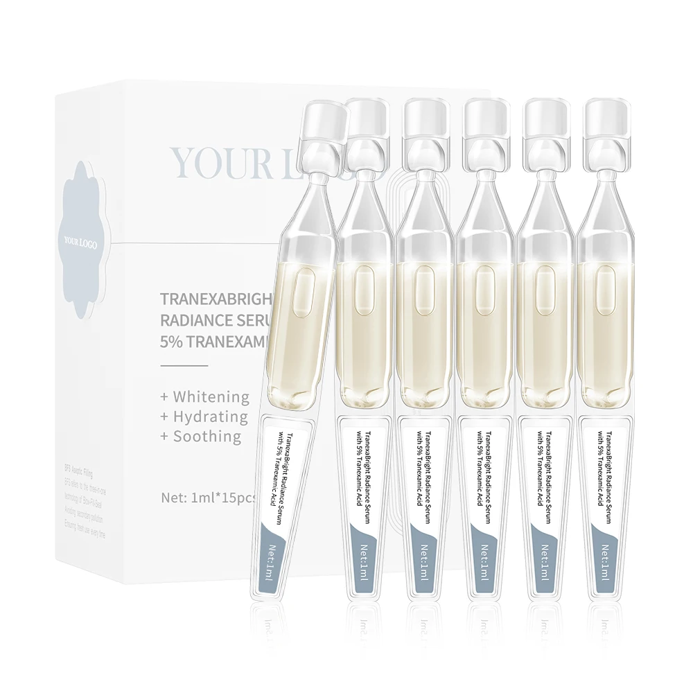 GMPC Factory 5% Tranexamic Acid Brightening Serum Gentle Sensitive Skin Aseptic Silicone Free Soothing Redness OEM MoCRA Ready