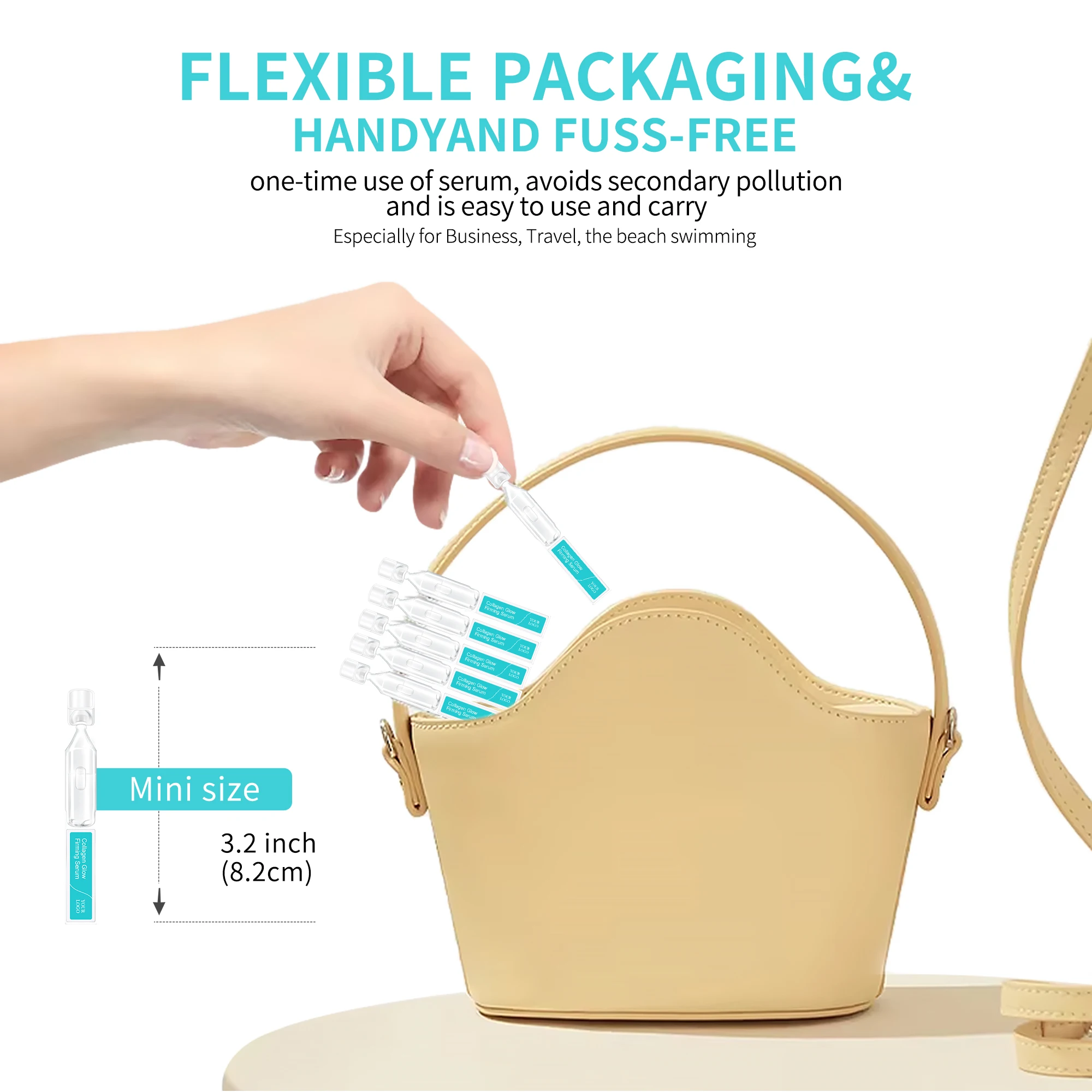 GMPC Factory Vegan Collagen Cica Firming Anti Aging Capsule Face Serum Fragrance Free Fine Lines OEM MoCRA Ready