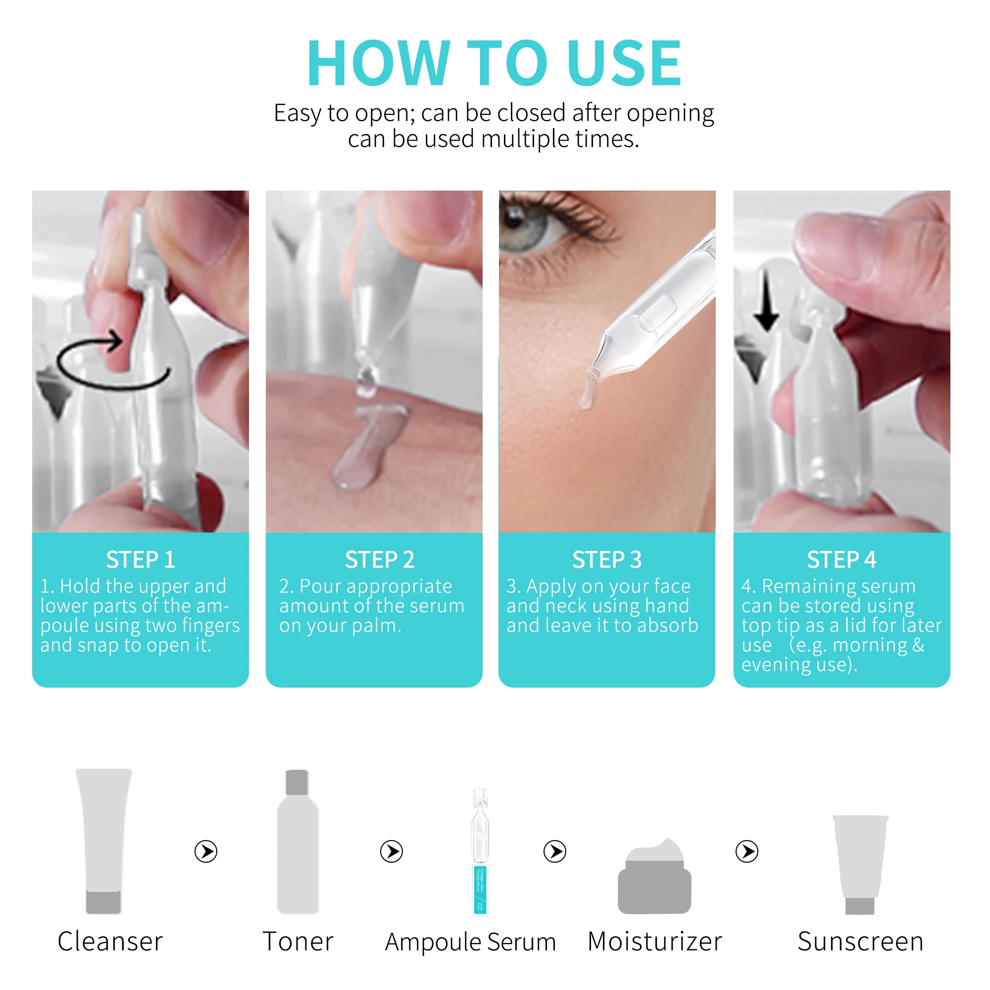 GMPC Factory Vegan Collagen Cica Firming Anti Aging Capsule Face Serum Fragrance Free Fine Lines OEM MoCRA Ready