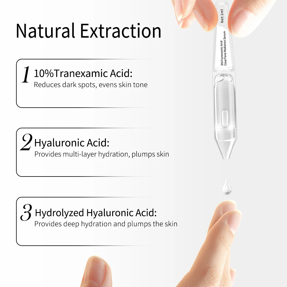 3% Tranexamic Acid Whitening ClearTone Radiance Disposable Serum Capsules Target Melasma and Hyperpigmentation