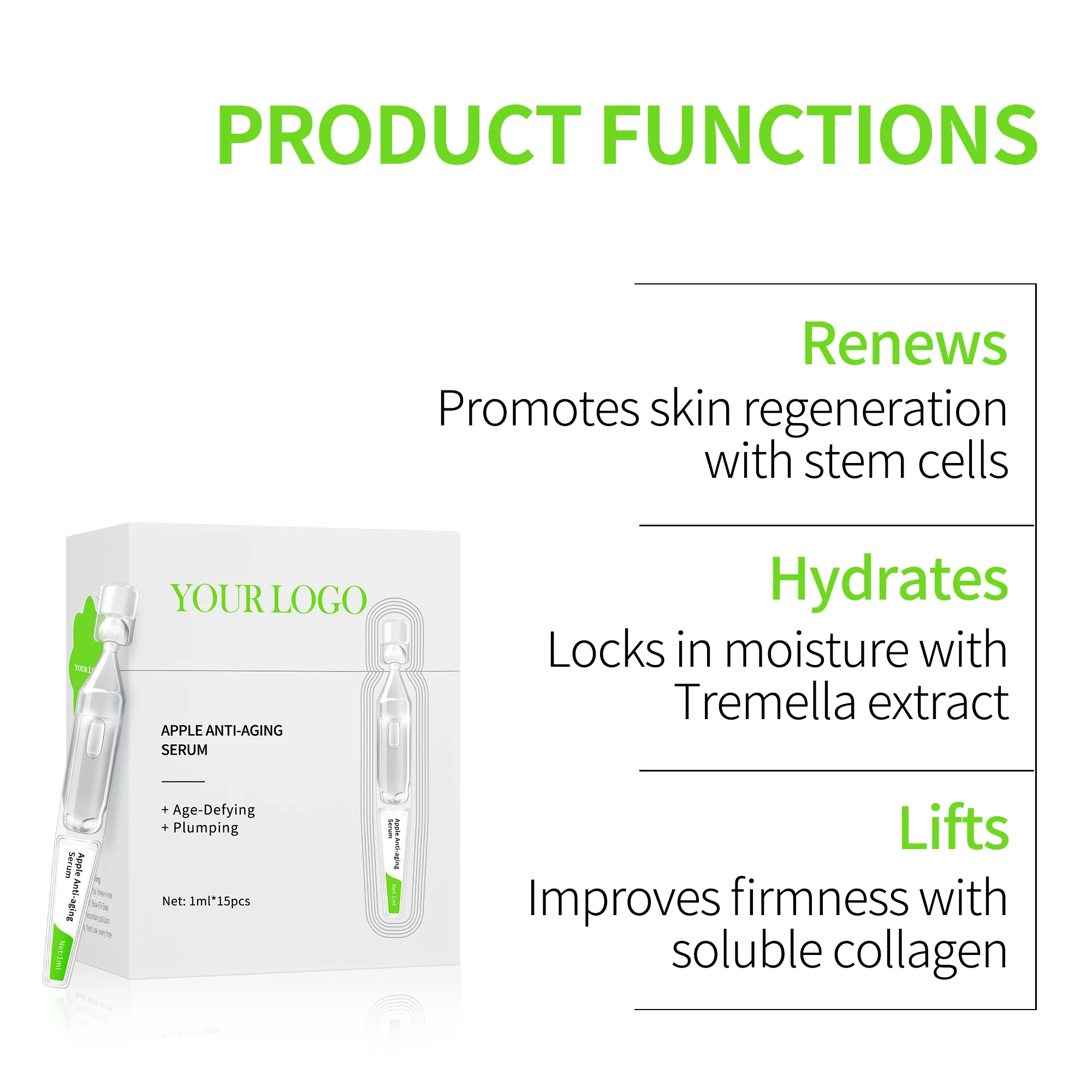 Apple Anti-Aging Face Serum with CoQ10 for Dark Spots and Fine Wrinkles | Krone Skin Care Manufacturer