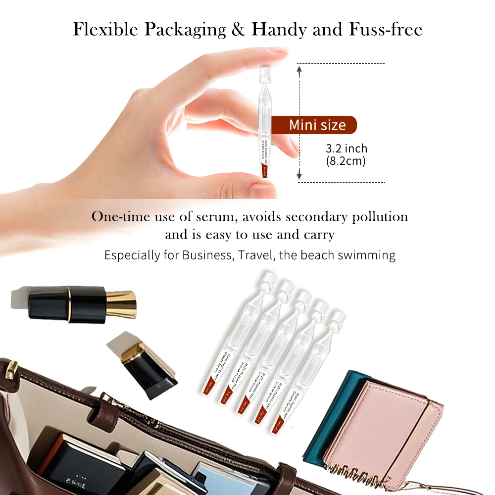 GMPC Factory Caffeine Biotinoyl Tripeptide 1 Hair Serum Strengthening Thickening Pea Extract for Thinning Hair MoCRA Ready