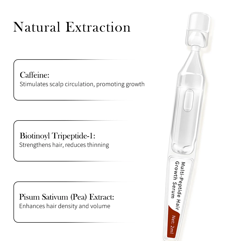 GMPC Factory Caffeine Biotinoyl Tripeptide 1 Hair Serum Strengthening Thickening Pea Extract for Thinning Hair MoCRA Ready