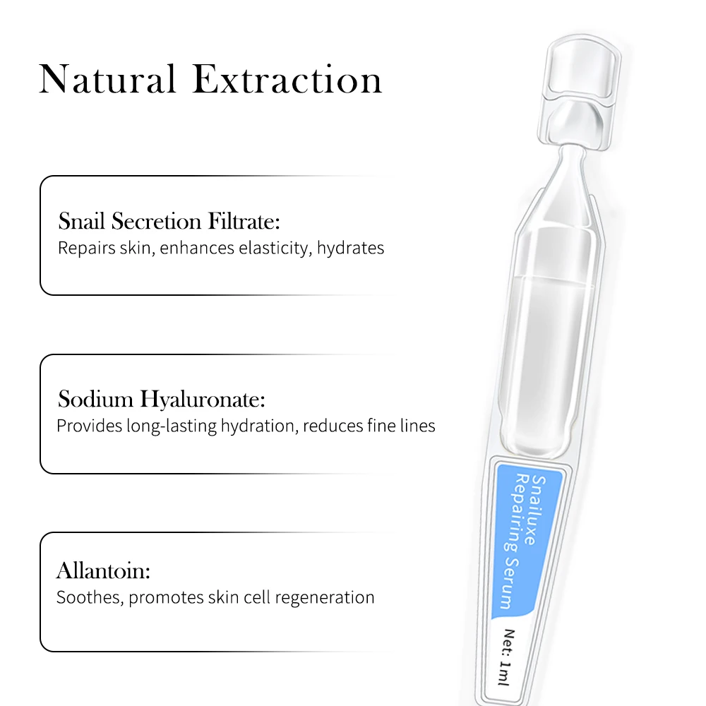 GMPC Factory Snail Mucin Hyaluronic Acid Face Serum BFS Aseptic Lightweight Hydrating Soothing Zero Preservative MoCRA Ready