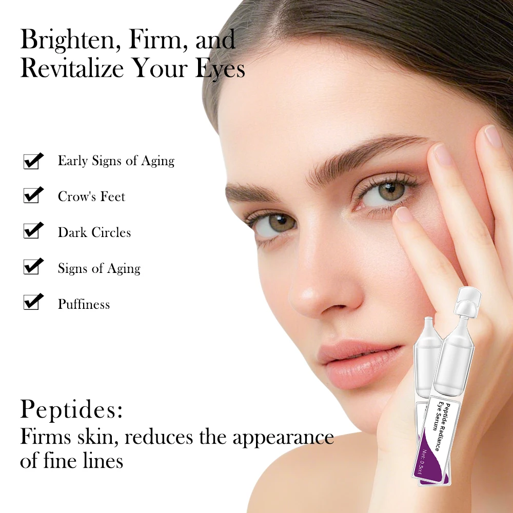 GMPC Factory Krone Private Label Peptide Radiance Eye Serum Niacinamide Firming Caffeine Depuffing Under-Eye Care FDA Registered