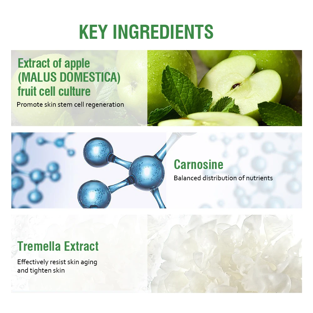GMPC Factory Apple Extract Peptide Collagen Antioxidant Anti Wrinkle Anti Aging Serum Brightening Private Label MoCRA Ready