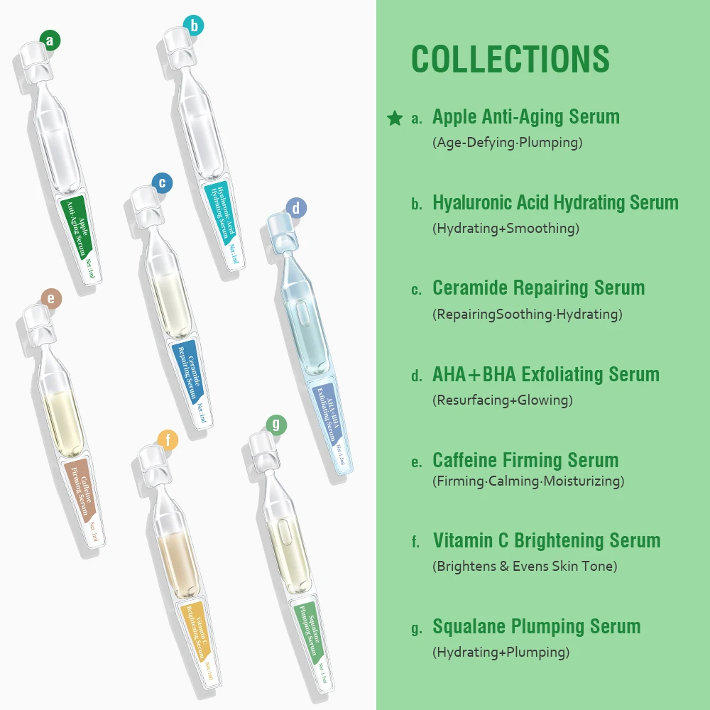 GMPC Factory Apple Extract Peptide Collagen Antioxidant Anti Wrinkle Anti Aging Serum Brightening Private Label MoCRA Ready